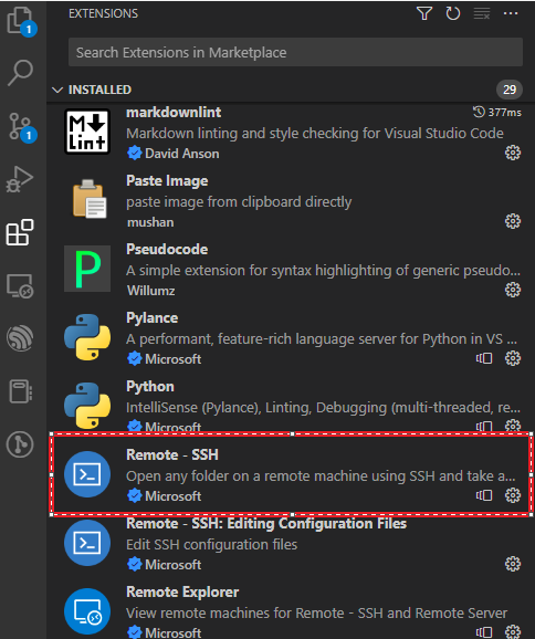 remote ssh extension