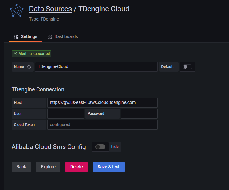 tdengien cloud settings