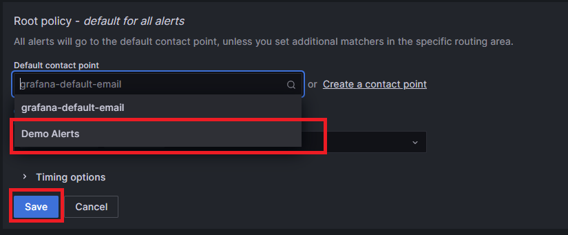change default contact point