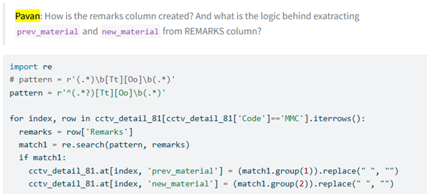 remarks column
