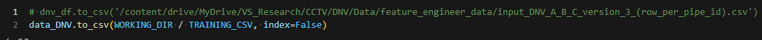 training csv