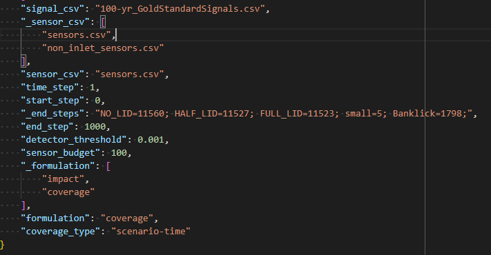 Json Config Inputs