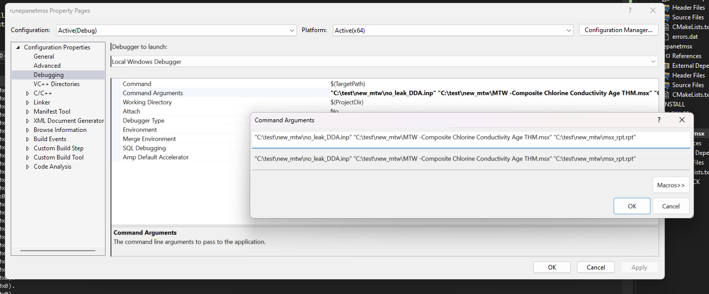 MSX project in Visual Studio Properties