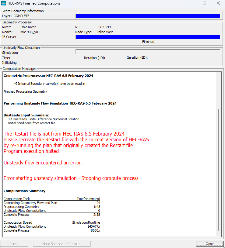 version run error